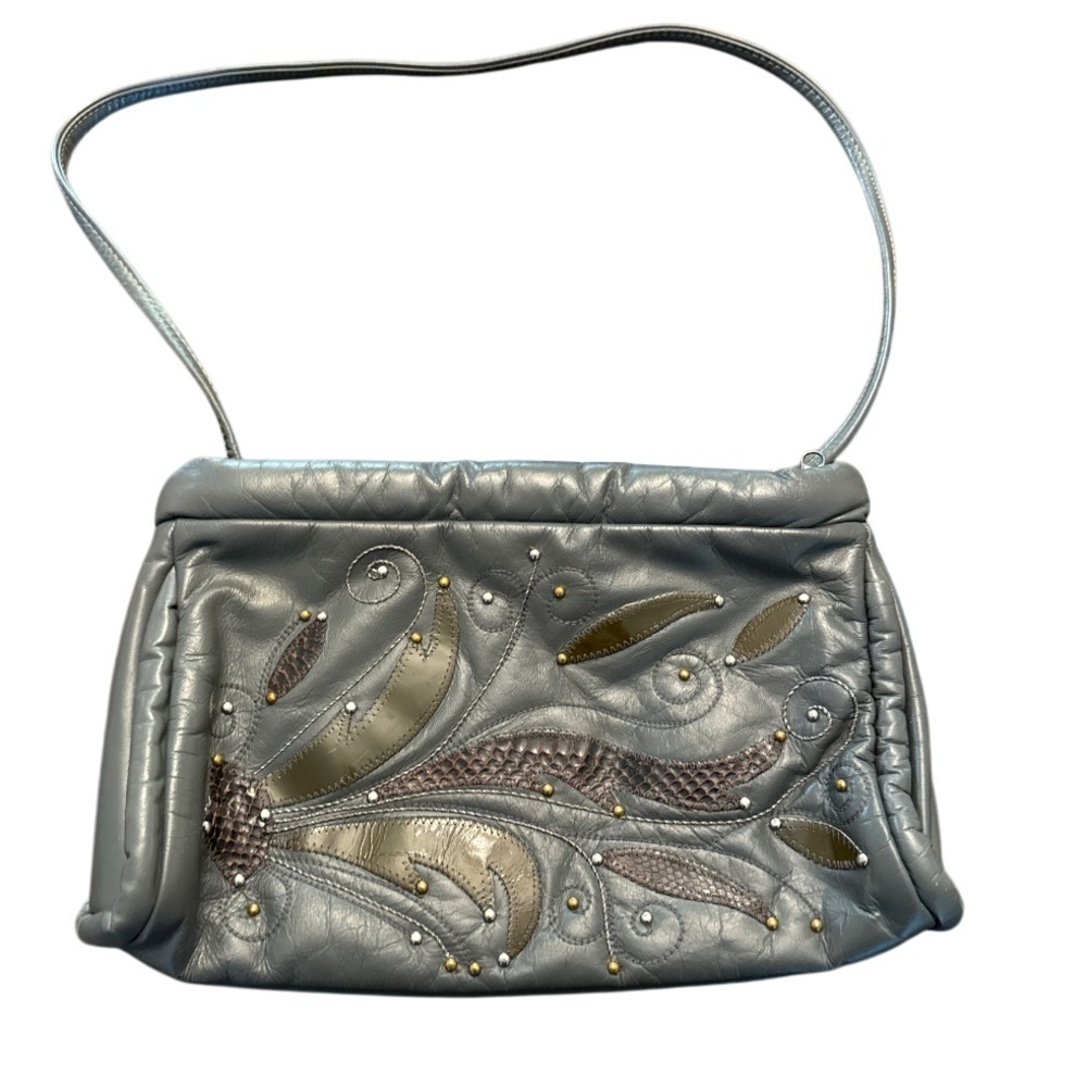 Vintage Gray Embellished Women's Bag